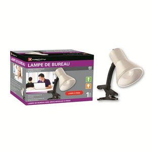 Xtricity Lampe De Table Bras Articulé Pince 60W Blanc - Simple Boutique