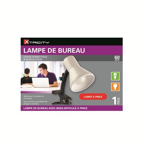 Xtricity Lampe De Table Bras Articulé Pince 60W Blanc - Simple Boutique
