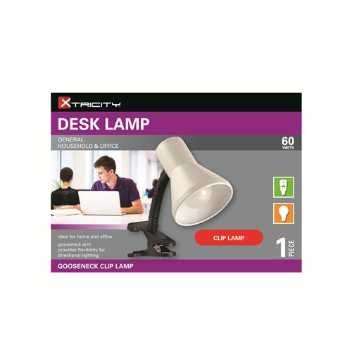 Xtricity Lampe De Table Bras Articulé Pince 60W Blanc - Simple Boutique