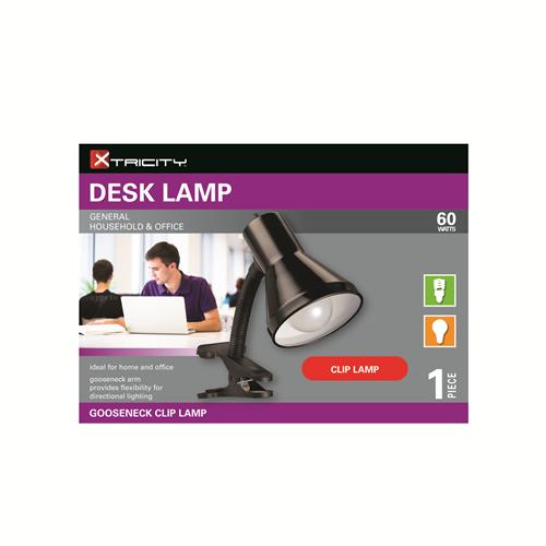 Xtricity Lampe De Table Bras Articulé Pince 60W Noir - Simple Boutique