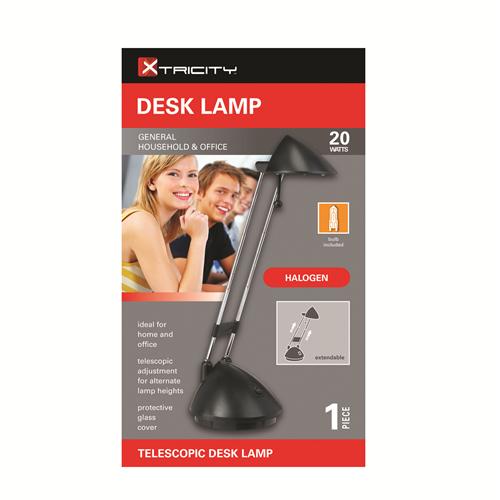 Xtricity Lampe De Table Halogen Bras Telescopique 20W Noir - Simple Boutique