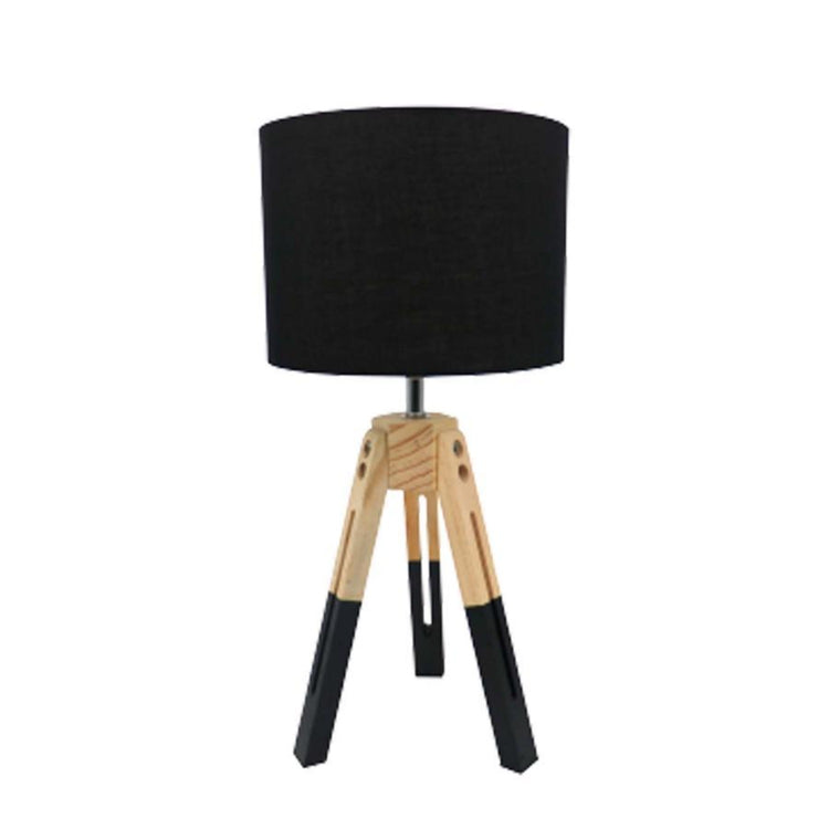 Xtricity - Lampe de Table à 3 Pattes, 7.87'' x 16.92'', De la Collection Shilo, Bois et Noir - Simple Boutique