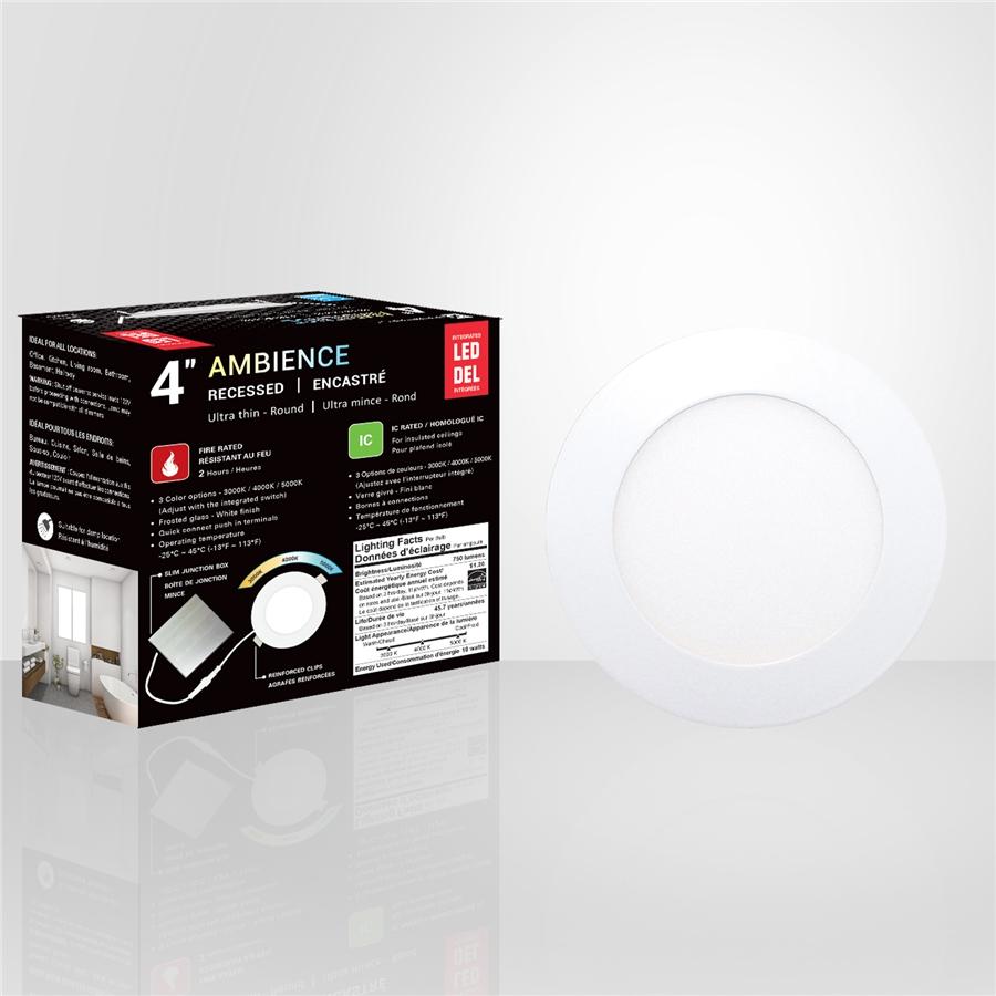 Xtricity - Lumière Encastrée DEL, Diamètre de 4'', Gradable, 10W, 3 Options de Couleurs - Simple Boutique