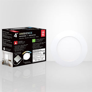 Xtricity - Lumière Encastrée DEL, Diamètre de 4'', Gradable, 10W, 3 Options de Couleurs - Simple Boutique