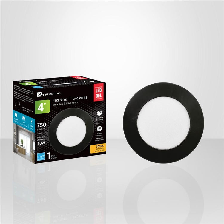 Xtricity - Lumière Encastrée DEL, Diamètre de 4'' , Gradable, 10W, 3000K Blanc Doux - Simple Boutique