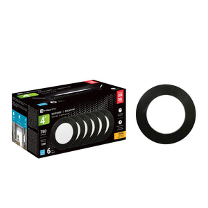 Xtricity - Lumière Encastrée DEL, Diamètre de 4'' , Gradable, 10W, 3000K Blanc Doux - Paquet de 6 - Simple Boutique