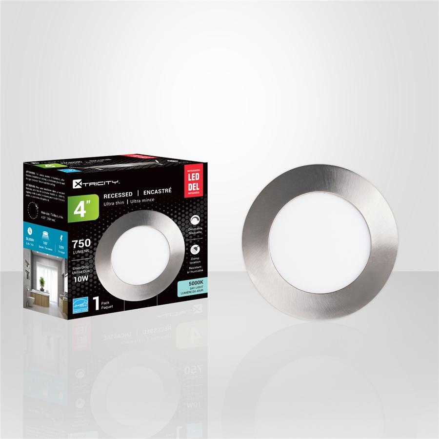 Xtricity - Lumière Encastrée DEL, Diamètre de 4'', Gradable, 10W, 5000K Lumière du Jour - Simple Boutique