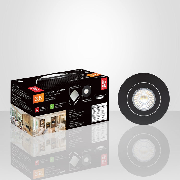 Xtricity - Lumière Encastrée Inclinable DEL, Diamètre de 3.5'', Gradable, 7W, 3000K Blanc Doux, Paquet de 4 - Simple Boutique