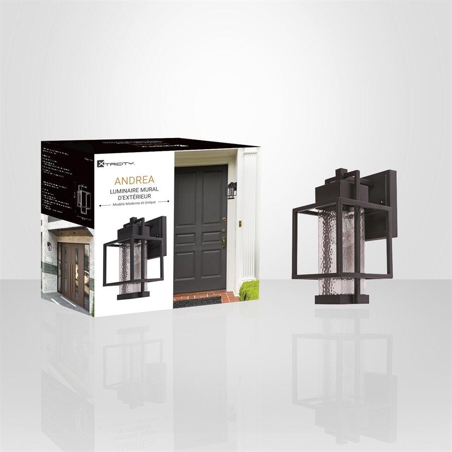 Xtricity - Luminaire Mural Extérieur, Hauteur de 11.81'', De la Collection Andrea, Noir - Simple Boutique