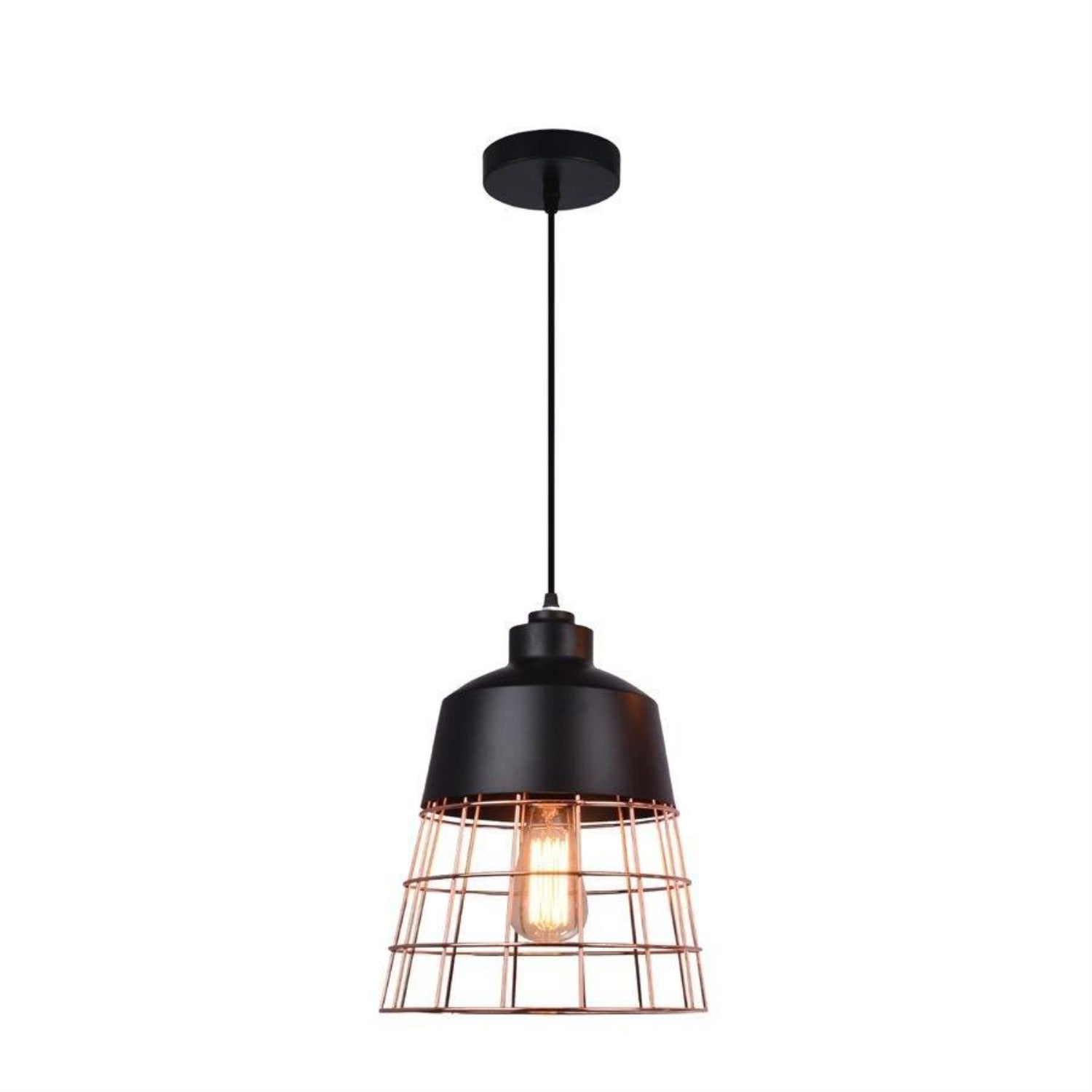 Xtricity - Luminaire Suspendu, Largeur de 10'', De la Collection Monaco, Noir et Cuivre - Simple Boutique