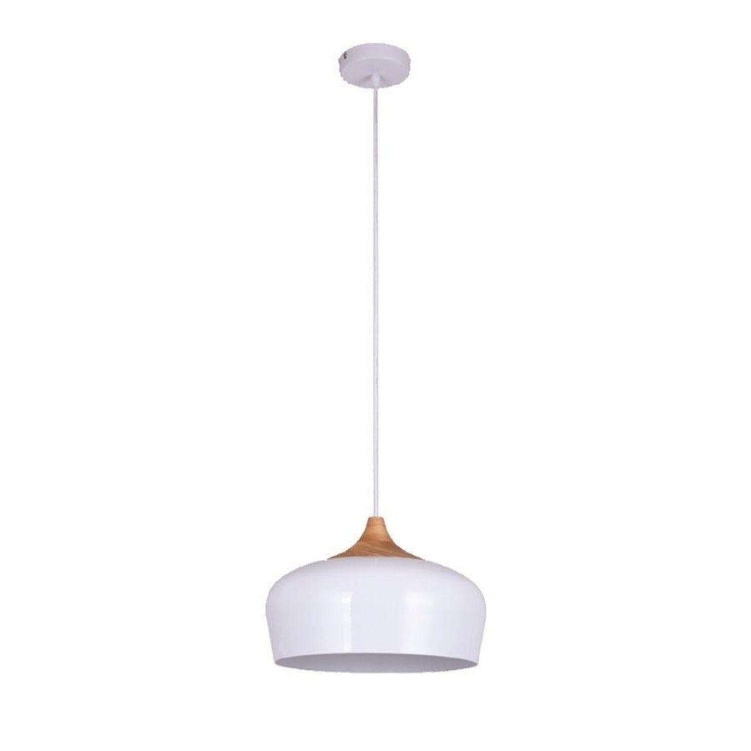 Xtricity - Luminaire Suspendu, Largeur de 13.8'', De la Collection Belmont, Blanc et Bois - Simple Boutique