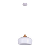 Xtricity - Luminaire Suspendu, Largeur de 13.8'', De la Collection Belmont, Blanc et Bois - Simple Boutique