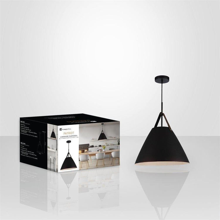 Xtricity - Luminaire Suspendu, Largeur de 14.17'', De la Collection Patriot, Noir - Simple Boutique