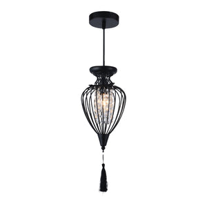 Xtricity - Luminaire Suspendu à 1 Lumières, Largeur de 9.1'', De la Collection QueensDown, Noir - Simple Boutique