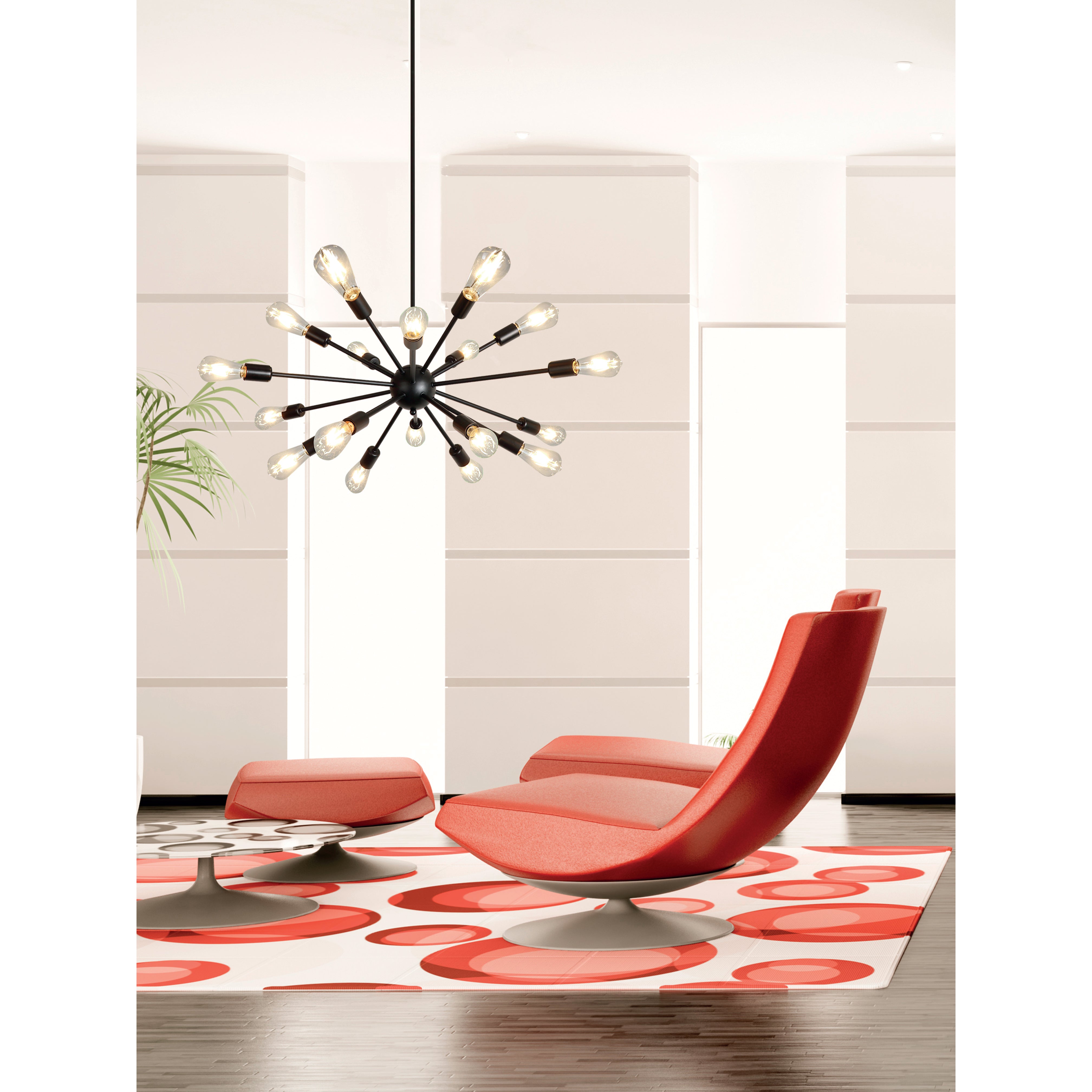 Xtricity - Luminaire Suspendu à 18 Lumières, Longeur de 33.8'', De la Collection Lucerne, Noir - Simple Boutique