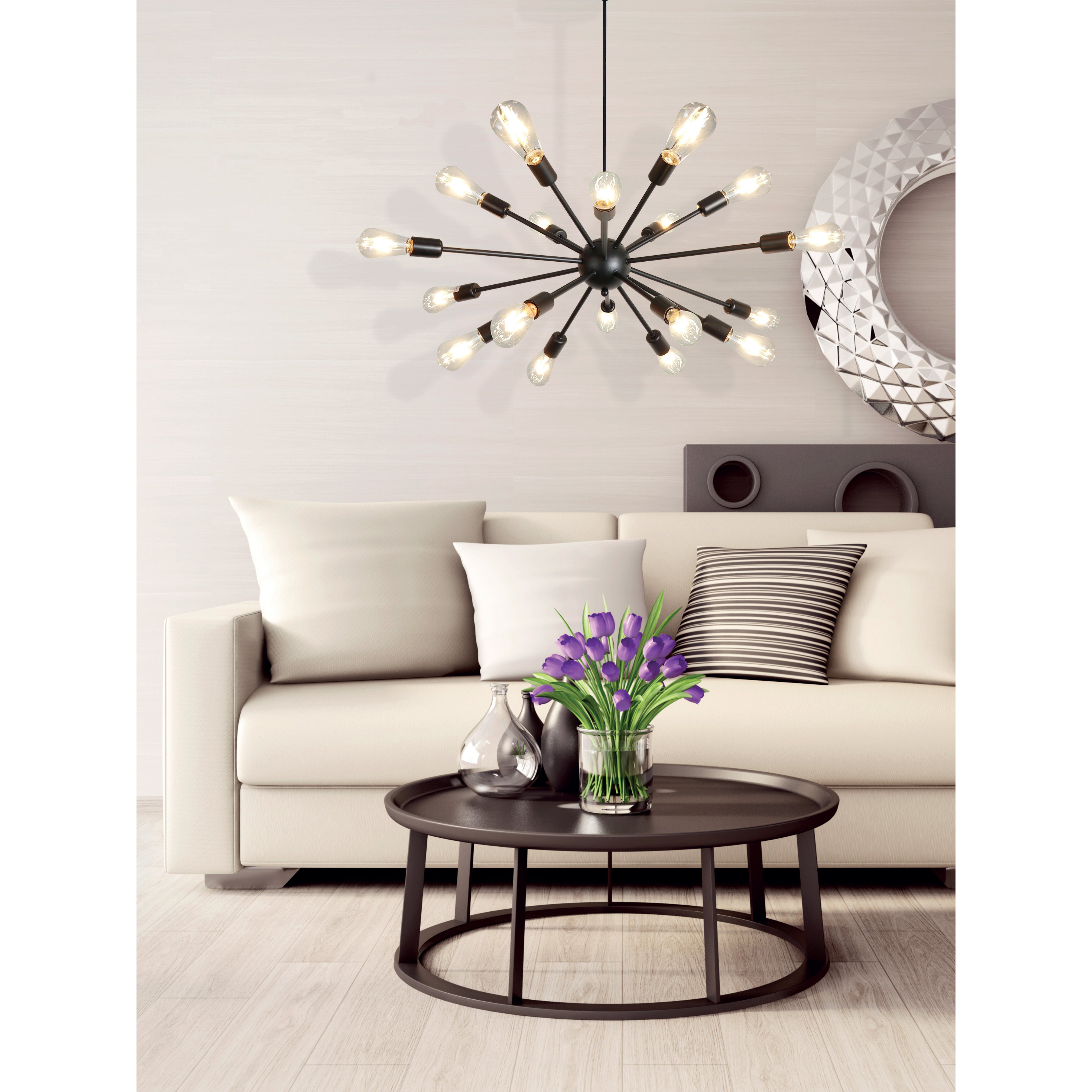 Xtricity - Luminaire Suspendu à 18 Lumières, Longeur de 33.8'', De la Collection Lucerne, Noir - Simple Boutique