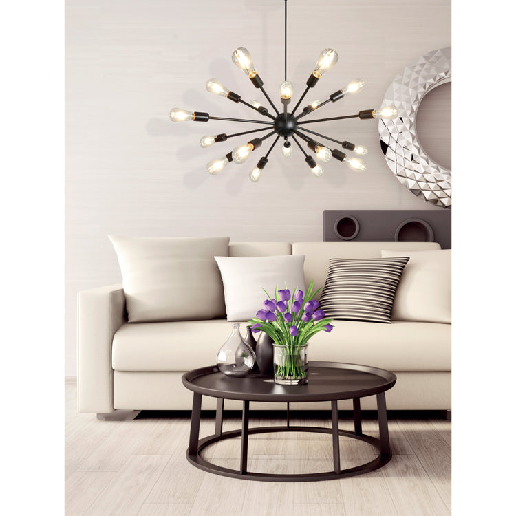 Xtricity - Luminaire Suspendu à 18 Lumières, Longeur de 33.8'', De la Collection Lucerne, Noir - Simple Boutique