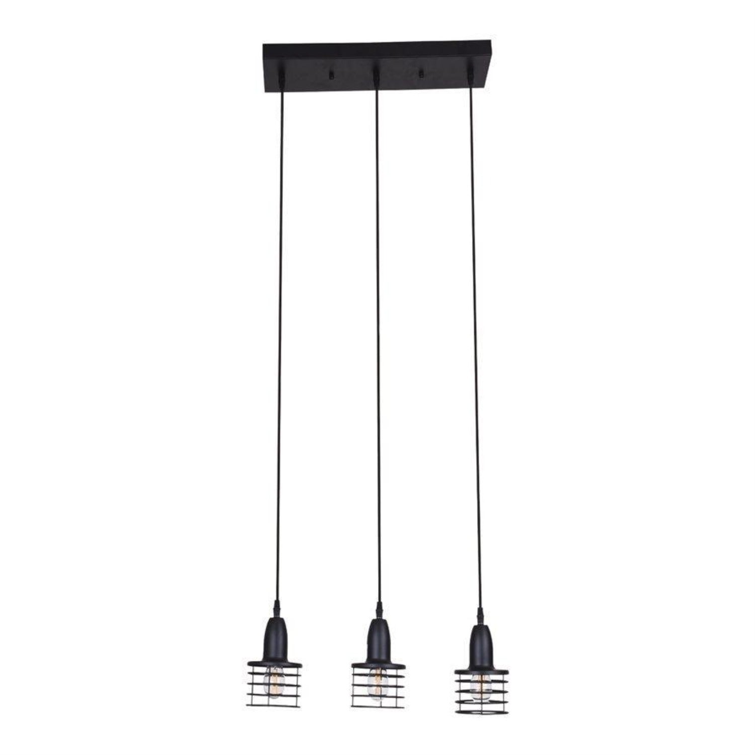Xtricity - Luminaire Suspendu à 3 Lumières, Largeur de 20.86'', De la Collection Norway, Noir - Simple Boutique