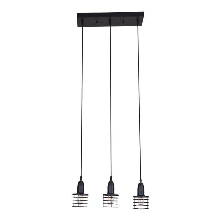Xtricity - Luminaire Suspendu à 3 Lumières, Largeur de 20.86'', De la Collection Norway, Noir - Simple Boutique
