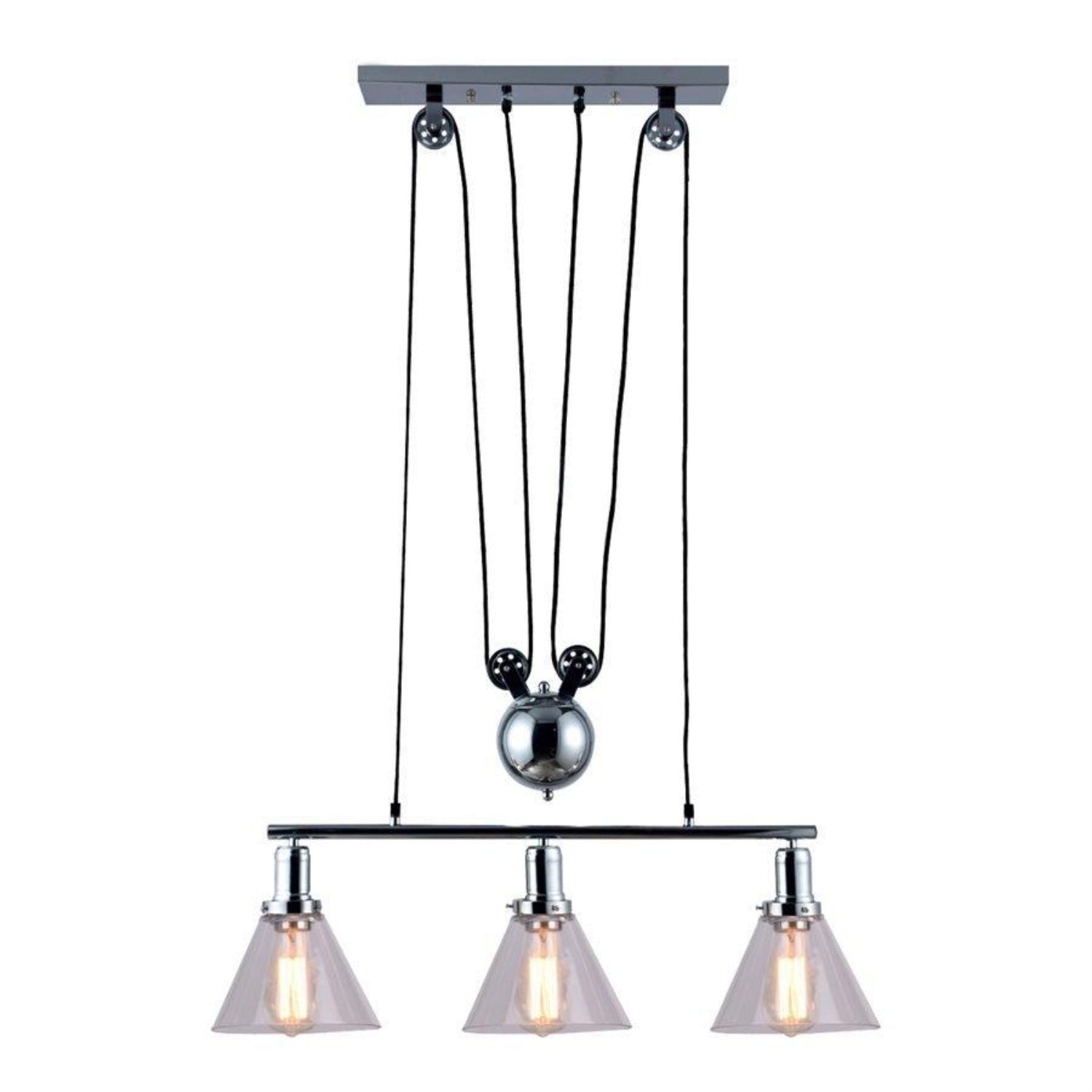 Xtricity - Luminaire Suspendu à 3 Lumières, Largeur de 29.1'', De la Collection Dakota, Chrome - Simple Boutique