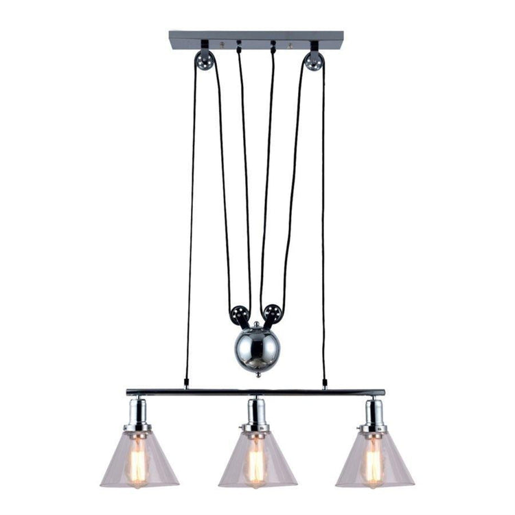 Xtricity - Luminaire Suspendu à 3 Lumières, Largeur de 29.1'', De la Collection Dakota, Chrome - Simple Boutique