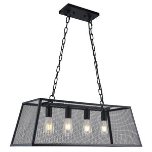 Xtricity - Luminaire Suspendu à 4 Lumières, Largeur de 33.2'', De la Collection Nelson, Noir - Simple Boutique