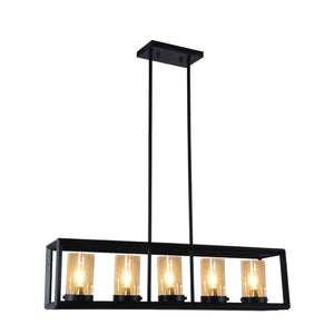 Xtricity - Luminaire Suspendu à 5 Lumières, Largeur de 30.7'', De la Collection Noble, Noir - Simple Boutique