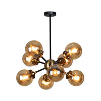 Xtricity - Luminaire Suspendu à 8 Lumières, Largeur de 21.7'', De la Collection Henderson, Noir et Ambre - Simple Boutique