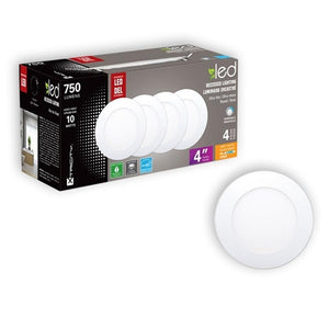 Xtricity Luminaire encastré del 4'' 10w/750l/3000k rond - blanc 4pk - Simple Boutique