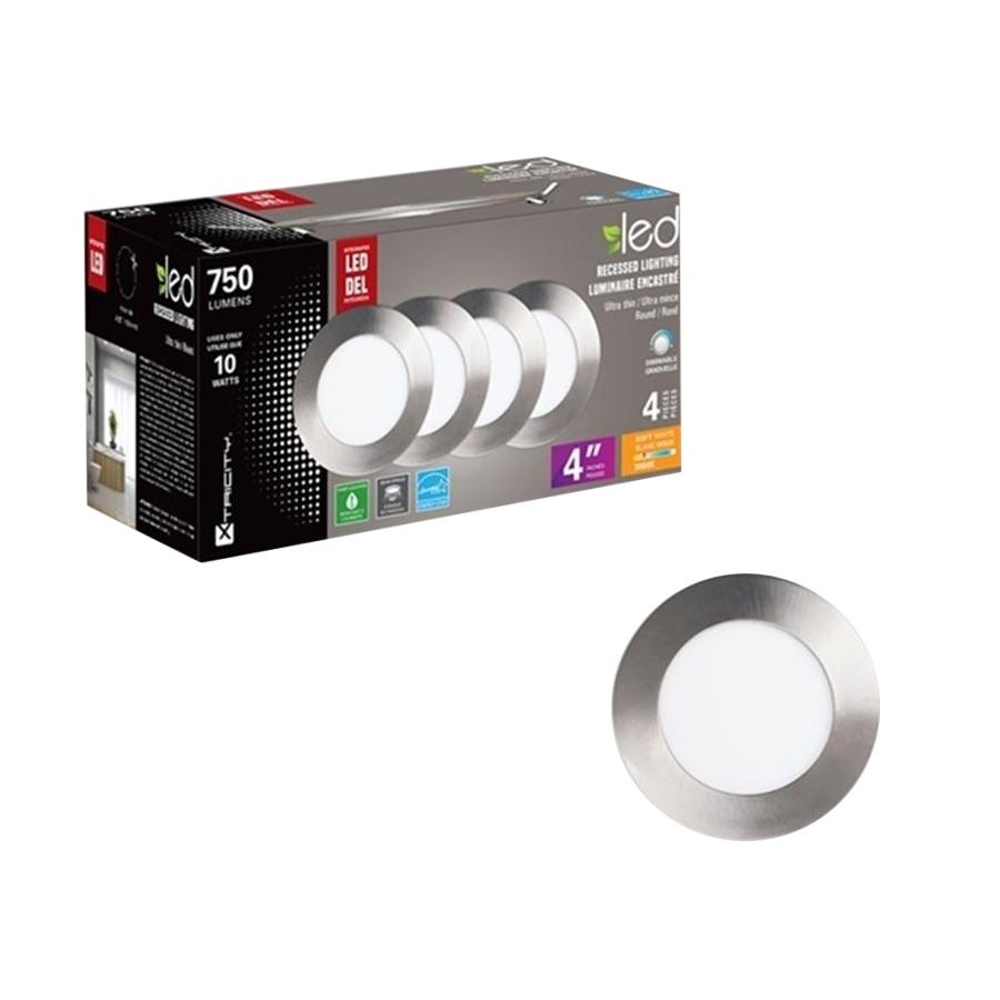 Xtricity Luminaire encastré del 4'' 10w/750l/3000k rond - nickel 4pk - Simple Boutique