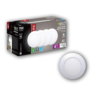 Xtricity Luminaire encastré del 4'' 10w/750l/5000k/rond - blanc 4pk - Simple Boutique