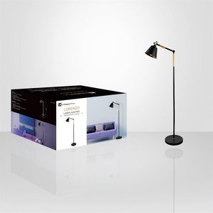 Xtricity - Luminaire sur Pied en Bois et Métal, Hauteur de 5', De la Collection Lorenzo, Noir - Simple Boutique