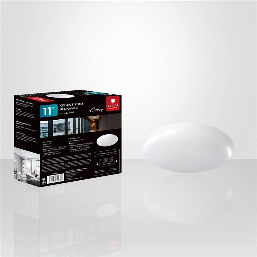 Xtricity - Plafonnier Rond, Diamètre de 11'', De la Collection Carrey, Blanc - Simple Boutique