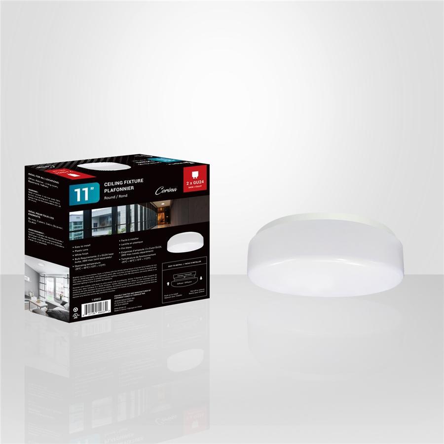 Xtricity - Plafonnier Rond, Diamètre de 11'', De la Collection Corina, Blanc - Simple Boutique