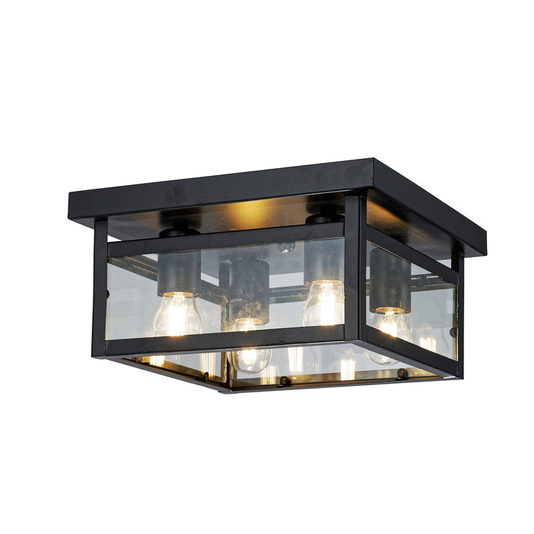 Xtricity - Plafonnier à 4 Lumières, Largeur de 11.8'', De la Collection Panama, Noir - Simple Boutique