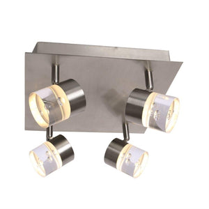 Xtricity - Plafonnier à 4 Têtes avec DEL Intégré, Largeur de 10.2'', De la Collection Hope, Nickel - Simple Boutique