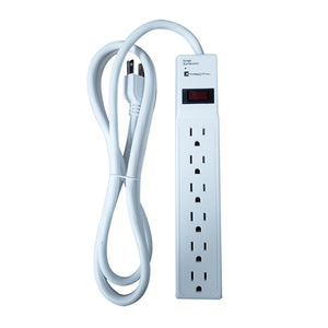 Xtricity - Protecteur de Surtension à 6 Prises avec Cordon de 6 Pieds, 450 Joules, Blanc - Simple Boutique