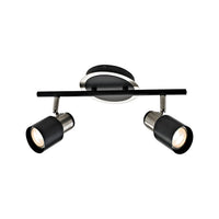 Xtricity - Rail d'éclairage à 2 Têtes, Largeur de 14.6'', De la Collection Harbour, Nickel Brossé et Noir - Simple Boutique