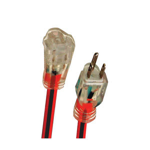 Xtricity - Rallonge Électrique Lumineuse à 1 Prise avec Mise à la Terre, Longeur de 15 Mètres, Pour Usage Extérieur, Rouge - Simple Boutique