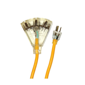 Xtricity - Rallonge Électrique Lumineuse à 3 Prises avec Mise à la Terre, Longeur de 15.2 Mètres, Pour Usage Extérieur, Jaune - Simple Boutique