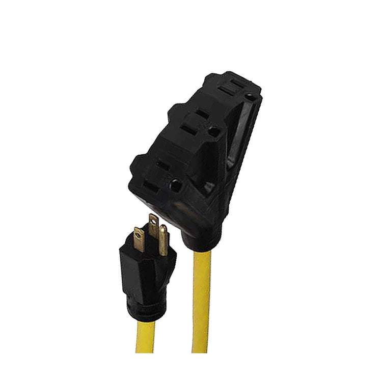 Xtricity - Rallonge Électrique à 3 Prises avec Mise à la Terre, Longeur de 15 Mètres, Pour Usage Extérieur, Jaune - Simple Boutique