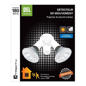 Xtricity détecteur de mouvement à 2 têtes 180w maximum blanc - Simple Boutique