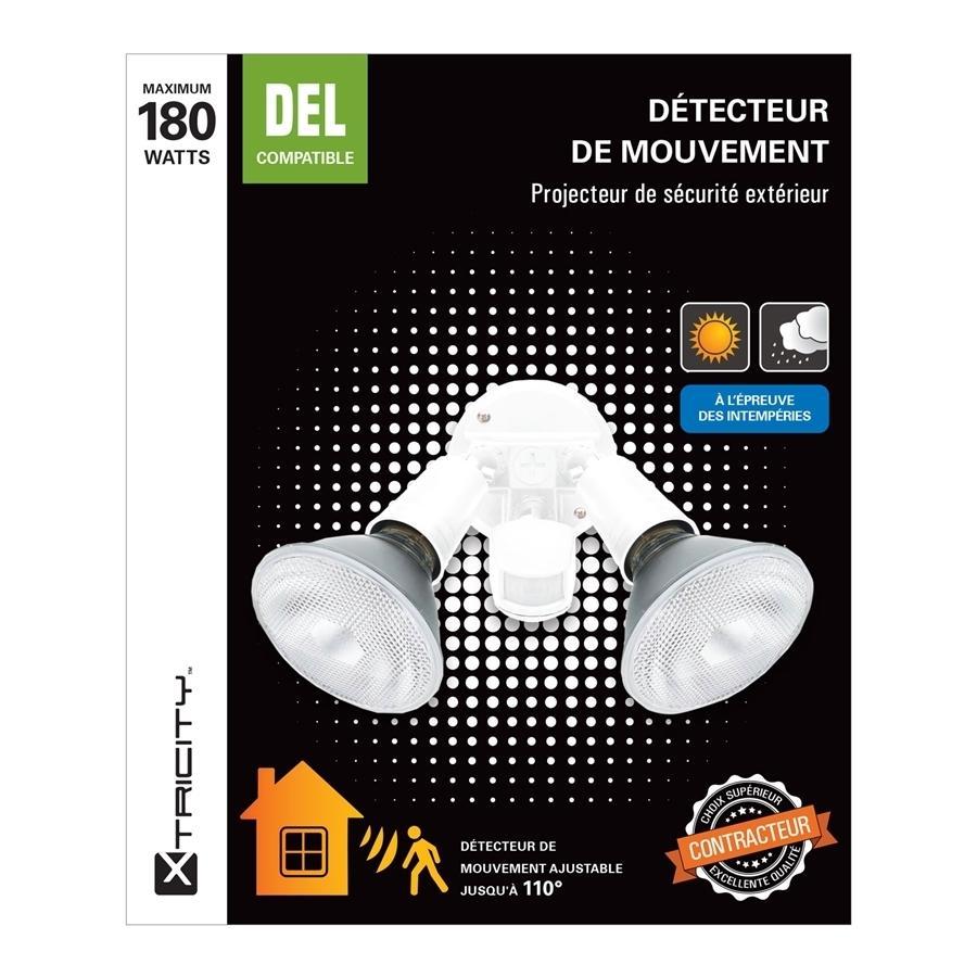 Xtricity détecteur de mouvement à 2 têtes 180w maximum blanc - Simple Boutique