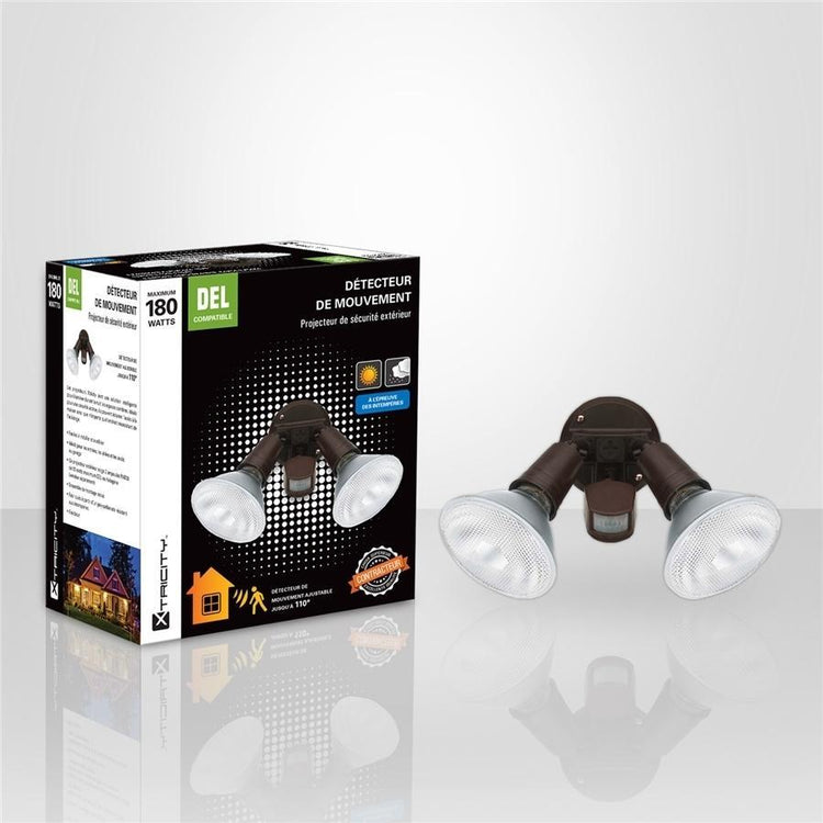 Xtricity détecteur de mouvement à 2 têtes 180w maximum brun - Simple Boutique