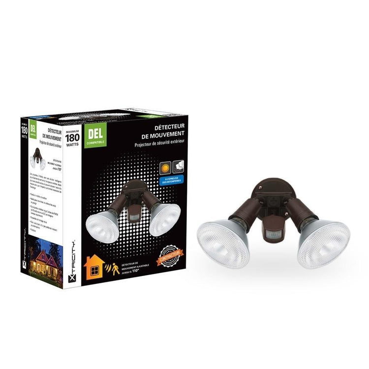 Xtricity détecteur de mouvement à 2 têtes 180w maximum brun - Simple Boutique
