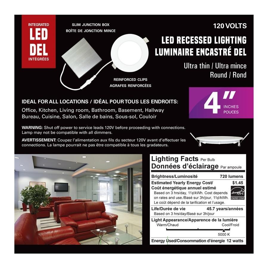 Xtricity encastré del 4'' 12w/720l/5000k/rond-blanc/1pk - Simple Boutique