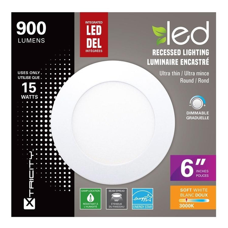Xtricity encastré del 6'' 15w/900l/3000k rond-blanc 1pk - Simple Boutique