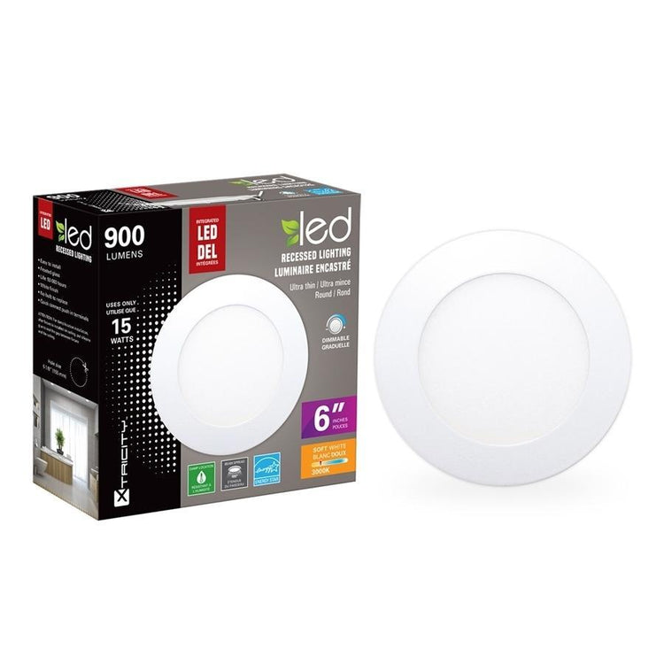 Xtricity encastré del 6'' 15w/900l/3000k rond-blanc 1pk - Simple Boutique