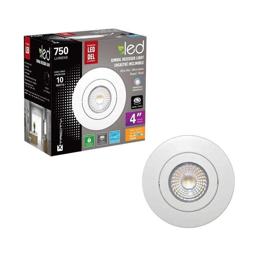 Xtricity encastré inclinable del 4'' 10w/750l/3000k rond-blanc 1pk - Simple Boutique
