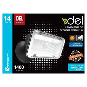 Xtricity fixture extérieur de sécurité au del 14w/4000k blanc froid/1400l - Simple Boutique